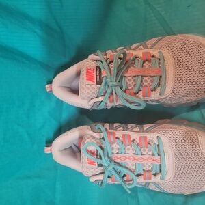 Nike Gray and Blue Athletic Shoes with Breathable Mesh